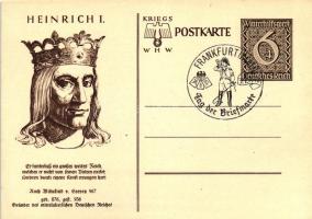 Heinrich I / Henry the Fowler, '1940 Tag der Briefmarke Frankfurt' So. Stpl 6+4 Ga. (EK)