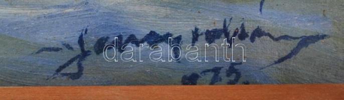 Jeney jelzéssel: Almádi. Olaj, vászon, üvegezett keretben, 50×60 cm