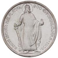 1938. 5P Ag "Szent István halálának 900. évfordulója" próbaveret "U.P." jelzéssel T:P Hungary 1938. 5 Pengő "900th Anniversary of the death of Saint Stephen" trial strike, restrike with "U.P." mark C:P Adamo PE6.4