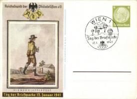 1941 Tag der Briefmarke, Reichsbund der Philatelisten / Austrian stamp day 6 Ga. So. Stpl (EB)