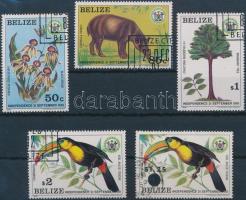 1981/1983 Flora and fauna set + overpritned stamps, 1981/1983 Élővilág sor + felülnyomott érték