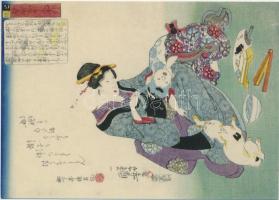 18 db MODERN használatlan japán motívumlap képeslapalbumban; pár nagy méretű / 18 modern unused Japa...