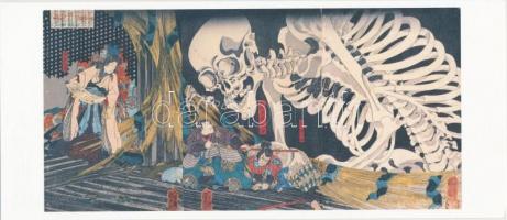 18 db MODERN használatlan japán motívumlap képeslapalbumban; pár nagy méretű / 18 modern unused Japa...