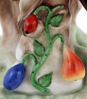 Herendi csóka (írószer tartó), kézzel festett, jelzett, hibátlan, m:20 cm, 13×13 cm