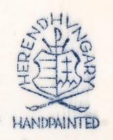 Herendi csóka (írószer tartó), kézzel festett, jelzett, hibátlan, m:20 cm, 13×13 cm