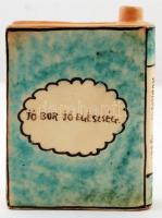 "In memorian congressus Eucharistici XXXIV. Budapest 1938." feliratú könyv alakú kulacs, d...