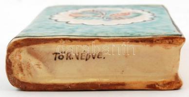 "In memorian congressus Eucharistici XXXIV. Budapest 1938." feliratú könyv alakú kulacs, d...