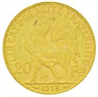 Franciaország/Modern Köztársaság 1913. 20Fr Au "Kakas" (6.44g/0.900) T:2
France/Modern Rep...