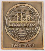 1988. "UVATERV - 40 éves a közlekedéstervezésben 1948-1988" Br emlékérem eredeti tokban (71x62mm) T:2