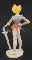 Álló Don Quijote, Drasche figurális porcelán, kézzel festett, jelzett, hibátlan, m: 20 cm