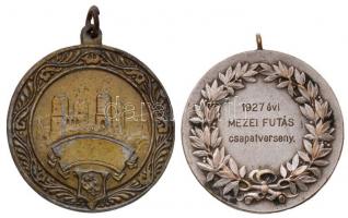 1927. "1927 évi mezei futás csapatverseny" ezüstözött Br díjérem (40mm) + DN "Diósgyő...