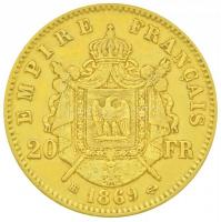 Franciaország / II. Császárság 1869BB 20Fr Au "III. Napóleon" Strasbourg (6.44g/0.900) T:2...
