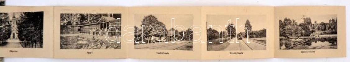 Püspökfürdő leporellocard (with railway station)