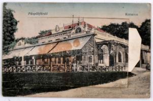 Püspökfürdő leporellocard (with railway station)