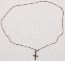 Ezüst (Ag.) nyaklánc kereszttel, jelzett, h: 26 cm, br. 4,5 gr /  Silver (Ag.) necklace with cross, signed, l: 26 cm, br, 4,5 gr