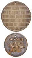 1967-1971. "Középülettervező Vállalat 1949 - Nívódíj" 2xklf Br és ezüstözött Br emlékérem ...