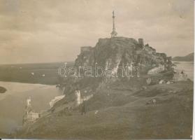 cca 1910 Dévény az Árpád szoborral / Theben with statue 16x12 cm