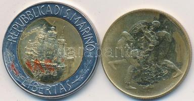 San Marino 1980. 200L + 1984R 500L T:1-,2-ragasztónyom
San Marino 1980. 200 Lire + 1984R 500 Lire C:...