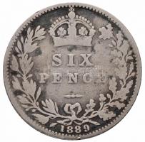 Nagy-Britannia 1889. 6p Ag "Viktória" T:3
Great Britian 1889. 6 Pence Ag "Victoria&qu...