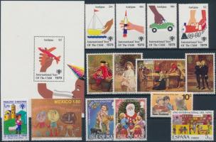 International Children's Year editions fom 13 diff. countries, 8 stamps, 4 diff. sets, 2 blocks...