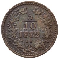 1882KB 5/10Kr Cu T:2- forrasztásnyom Adamo M3.1