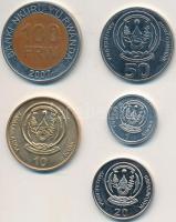 Ruanda 2003-2007. 1Fr-100Fr (5xklf) T:2,2- Rwanda 2003-2007. 1 Franc - 100 Francs (5xdiff) C:XF,VF