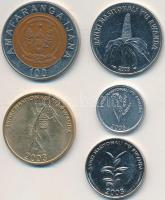 Ruanda 2003-2007. 1Fr-100Fr (5xklf) T:2,2-
Rwanda 2003-2007. 1 Franc - 100 Francs (5xdiff) C:XF,VF