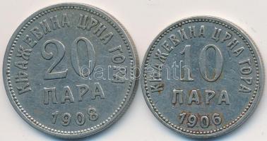 Montenegró 1906-1908. 10p + 20p Ni T:2- Montenegro 1906-1908. 10 Para + 20 Para Ni C:VF