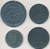 Szerbia / Német megszállás 1942. 50p Zn + 1D Zn + 2D Zn + 1943. 10D Zn T:2-
Serbia / German occupati...