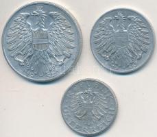 Ausztria 1946. 1Sch Al + 1947. 50gr Al + 1952. 5Sch Al T:2-
Austria 1946. 1 Schilling Al + 1947. 50 ...