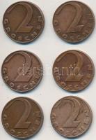 Ausztria 1925-1936. 2gr Br (6xklf) T:2 Austria 1925-1936. 2 Groschen Br (6xdiff) C:XF