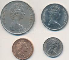 Bermuda 1970. 10c Cu-Ni + 20c Cu-Ni + 50c Cu-Ni + 1988. 1c Br T:2- Bermuda 1970. 10 Cents Cu-Ni + 20 Cents Cu-Ni + 50 Cents Cu-Ni + 1988. 1 Cent Br C:VF