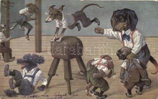 Dogs, sport, humour, T.S.N.Serie 1672. s: Arthur Thiele (fa)