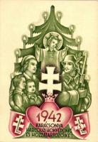 1942 Karácsonya Harcoló honvédeinké és hozzátartozóiké; Leventeifjúság honvédkarácsonya / WWII Hungarian military Christmas greeting