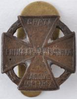 1916. "Károly-Csapatkereszt" Br gomblyukjelvény "MARKOVITS ÚJPEST" gyártói jelzéssel (15mm) T:2 Hungary 1916. "Karl Troop Cross" Br button badge with makers mark "MARKOVITS" (15mm) C:XF