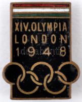 1948. "XIV. Olimpia London 1948" zománcozott jelvény (23x19mm) T:2-