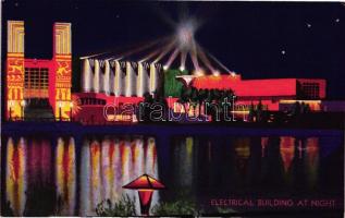 1933 Chicago, International Exposition, Electrical building at night
