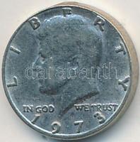 Amerikai Egyesült Államok 1973. 1/2$ Cu-Ni "Kennedy" miniatűr változat T:2 USA 1973. 1/2 Dollar Cu-Ni "Kennedy" miniature C:XF