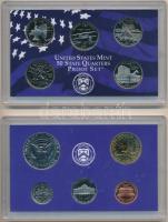 Amerikai Egyesült Államok 2001S 1c-1$ (6xklf) forgalmi sor tokban + 1/4$ Cu-Ni "50 állam" ...