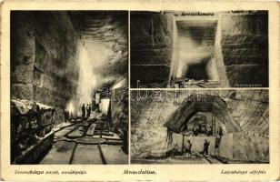 Aknaszlatina, Ferenc bánya vasút és vasútépítés a Keresztkamrával, Lajos bánya sófejtés, belső / mine interior, railway construction (EB)