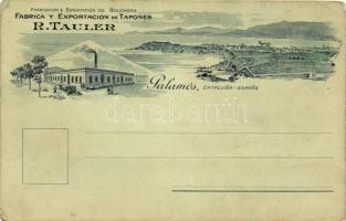 Palamós, Fabrication & Exportation de Bouchons R. Tauler / plug factory, advertisement (EM)