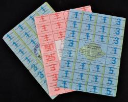 Fehéroroszország DN "Élelmiszerjegy" 50R, 75R és  300R-ről, bélyegzésekkel T:II-,III
Belar...