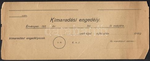 cca 1925 Irredenta kimaradási engedély