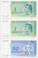 Bosznia-Hercegovina 1998. 50pf + 1M (2x) sorszámkövetők T:I Bosnia-Herzegovina 1998. 50 Pfeniga + 1 Marka (2x) sequential serials C:UNC