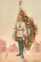 Siena, Selva / Italian honor guard from Siena, flag s: Anichini G.