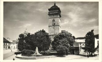 Rozsnyó, Rákóczi őrtorony, szobor, Fuchs József kiadása / tower, statue, irredenta