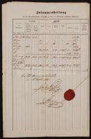 1854 Zusammenstellug /Adókimutatás Balatonszemes, szép állapotú viaszpecséttel