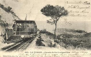 La Turbie, chemin de fer a crémaillere / Cogwheel railway, train (Rb)