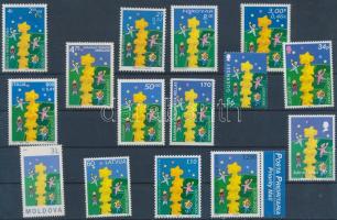 Europa CEPT 15 klf ország 15 klf bélyeg, Europa CEPT 15 diff. countries 15 diff. stamps