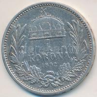 1892KB 1K Ag "Ferenc József" T:2-